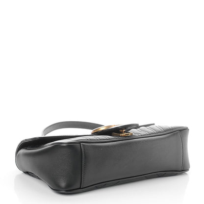 Gucci Calfskin Matelasse Small GG Marmont Shoulder Bag Black 5 of 8