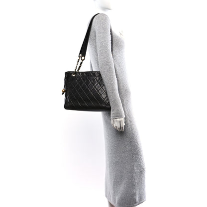 Chanel Lambskin Quilted Shopping Tote Dark Brown 2 of 12