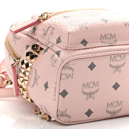 MCM Visetos Side Stud X-Mini Stark Backpack Soft Pink 8 of 9