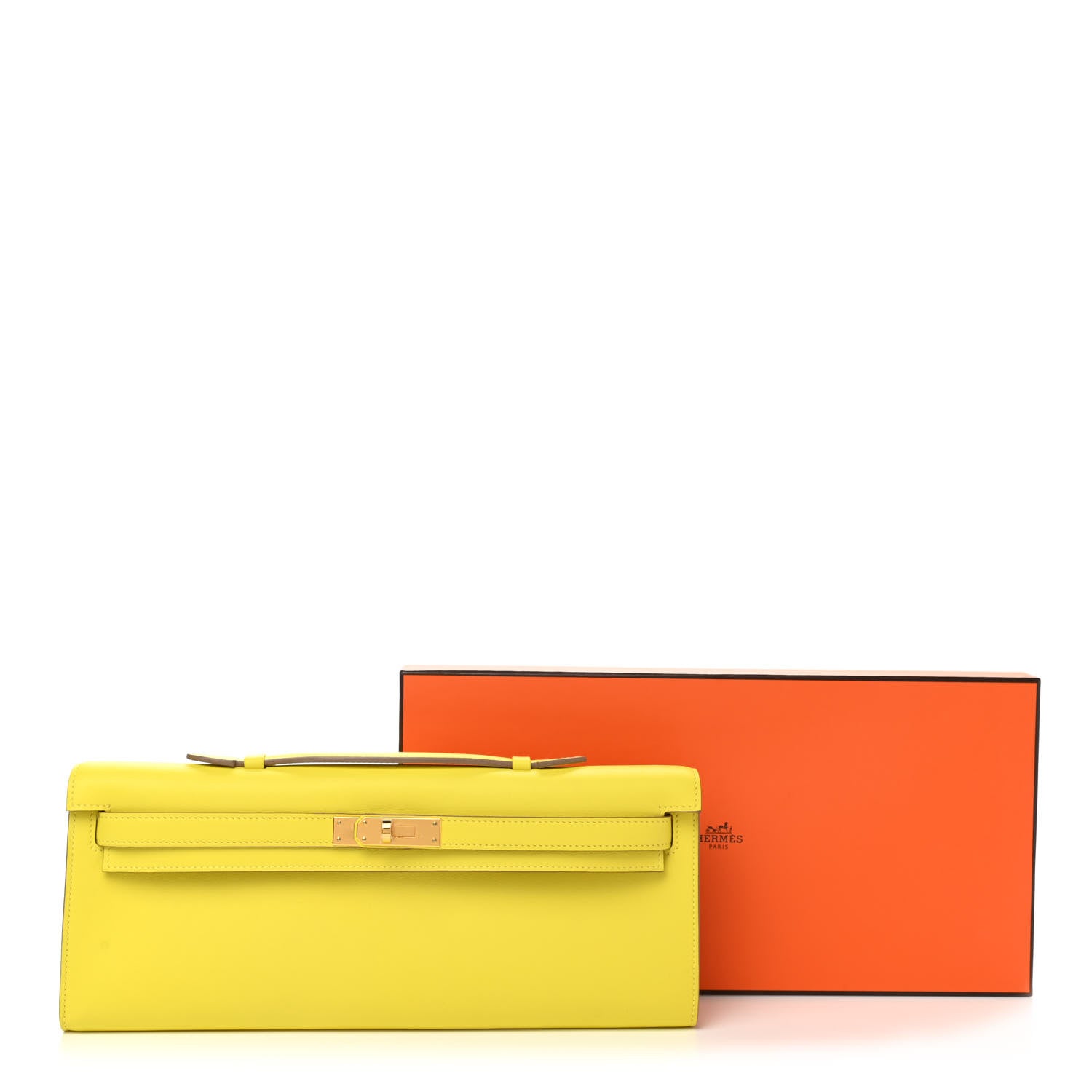 Hermes Swift Kelly Cut Clutch Pochette Lime 8 of 8