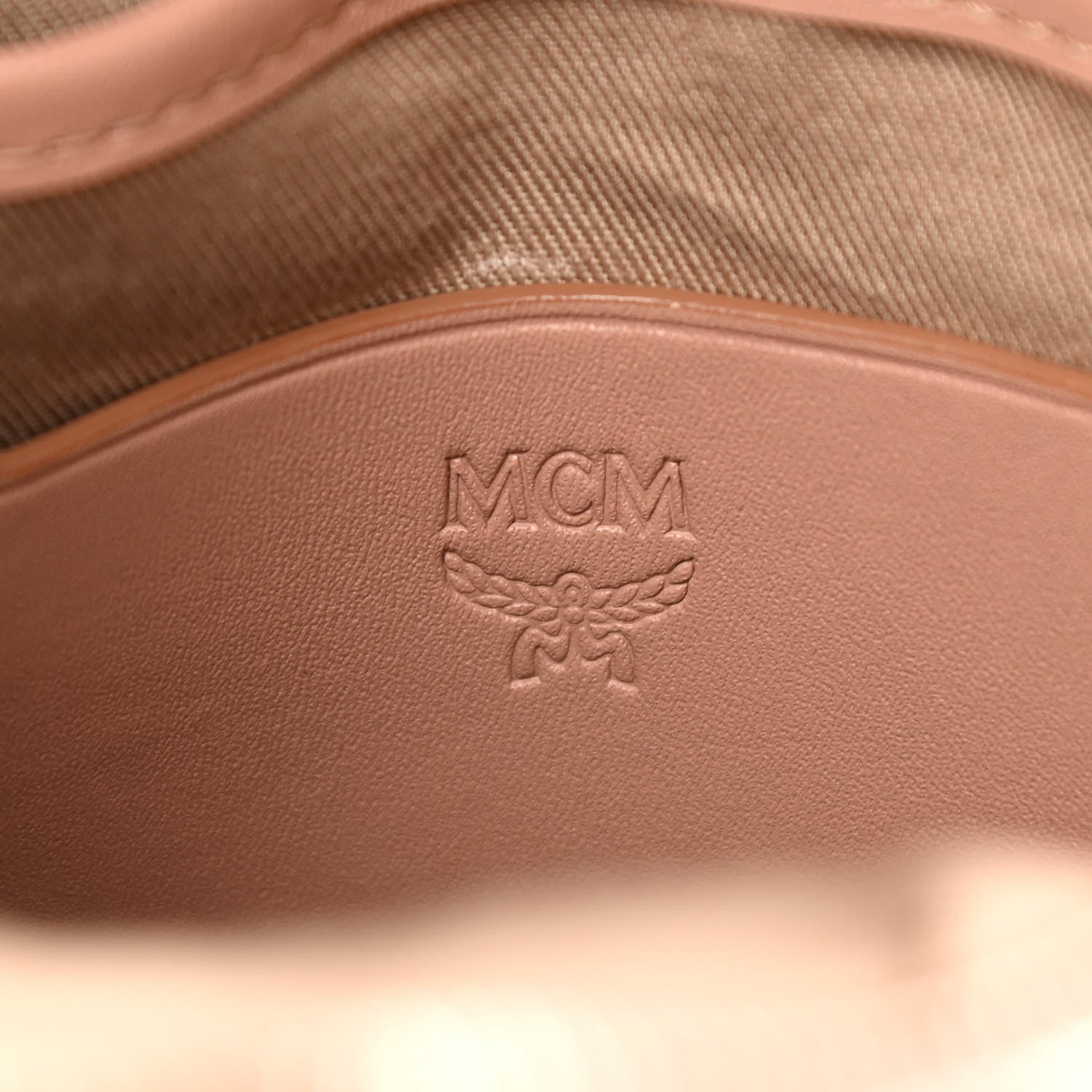 MCM Metallic Visetos Studded X-Mini Bebe Boo Backpack Champagne Gold 6 of 11