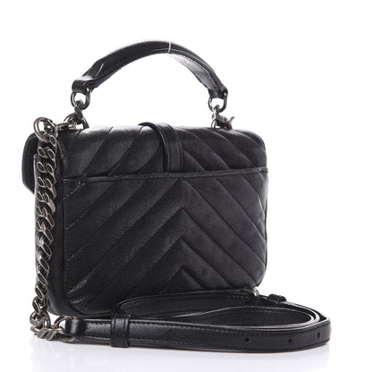 Saint Laurent Sheepskin Matelasse Chevron Monogram College Chain Wallet Black 3 of 18
