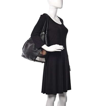 Burberry Grainy Calfskin House Check Medium Maidstone Black 2 of 8