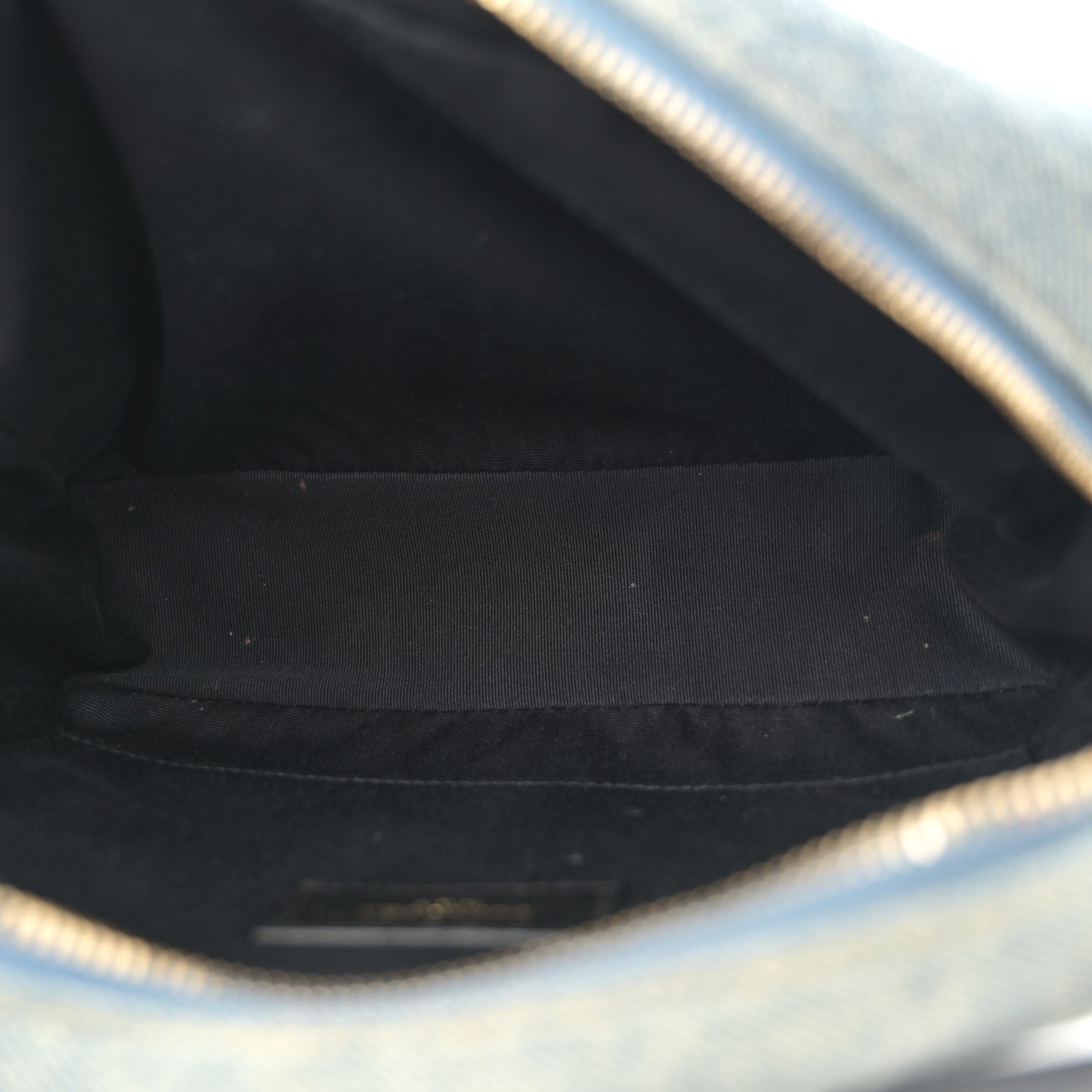 Denim Matelasse Quilted Summer Embroidered Classic Monogram Camera Bag Blue