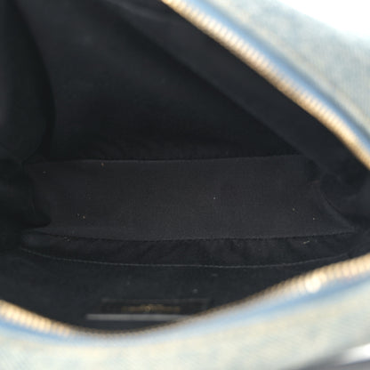 Saint Laurent Denim Matelasse Quilted Summer Embroidered Classic Monogram Camera Bag Blue 5 of 11