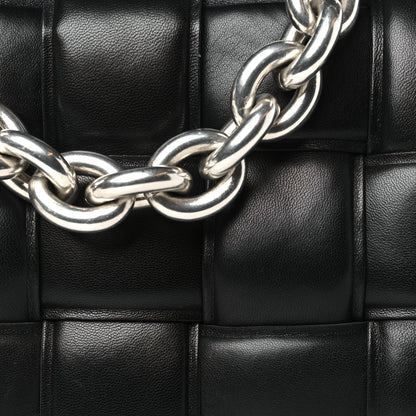Bottega Veneta BOTTEGA VENETA Lambskin Maxi Intreccio Padded Chain Cassette Crossbody Bag Black 8 of 12