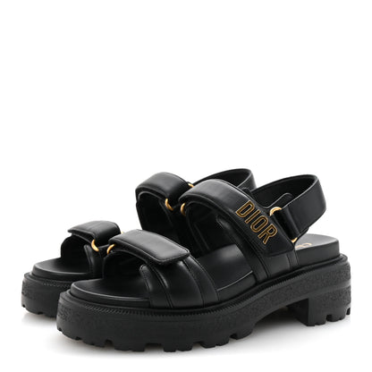 Christian Dior Lambskin Dioract Platform Sandals 36.5 Black 4 of 10