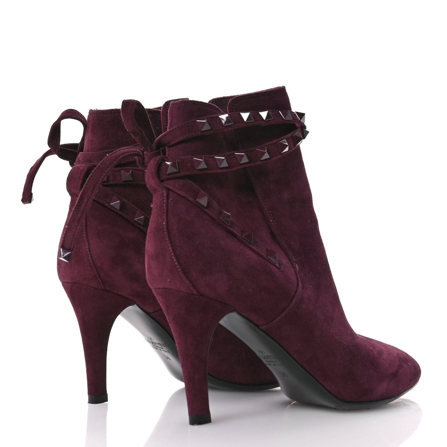 Suede Monochrome Rockstud Flair 85mm Ankle Boots 36 Rubin