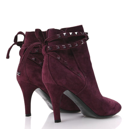 Valentino Garavani Suede Monochrome Rockstud Flair 85mm Ankle Boots 36 Rubin 5 of 9