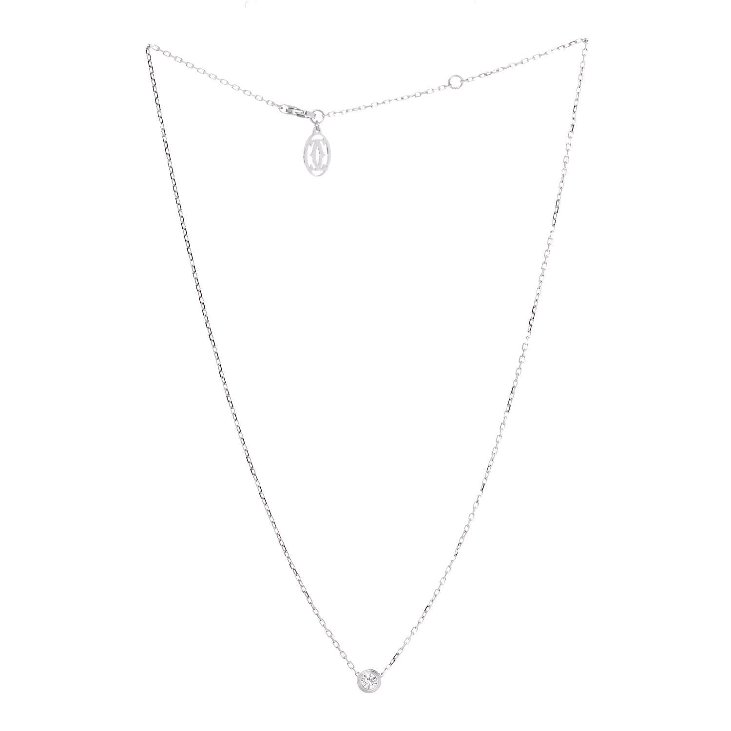 Cartier 18K White Gold Diamond LM D'Amour Pendant Necklace 2 of 4