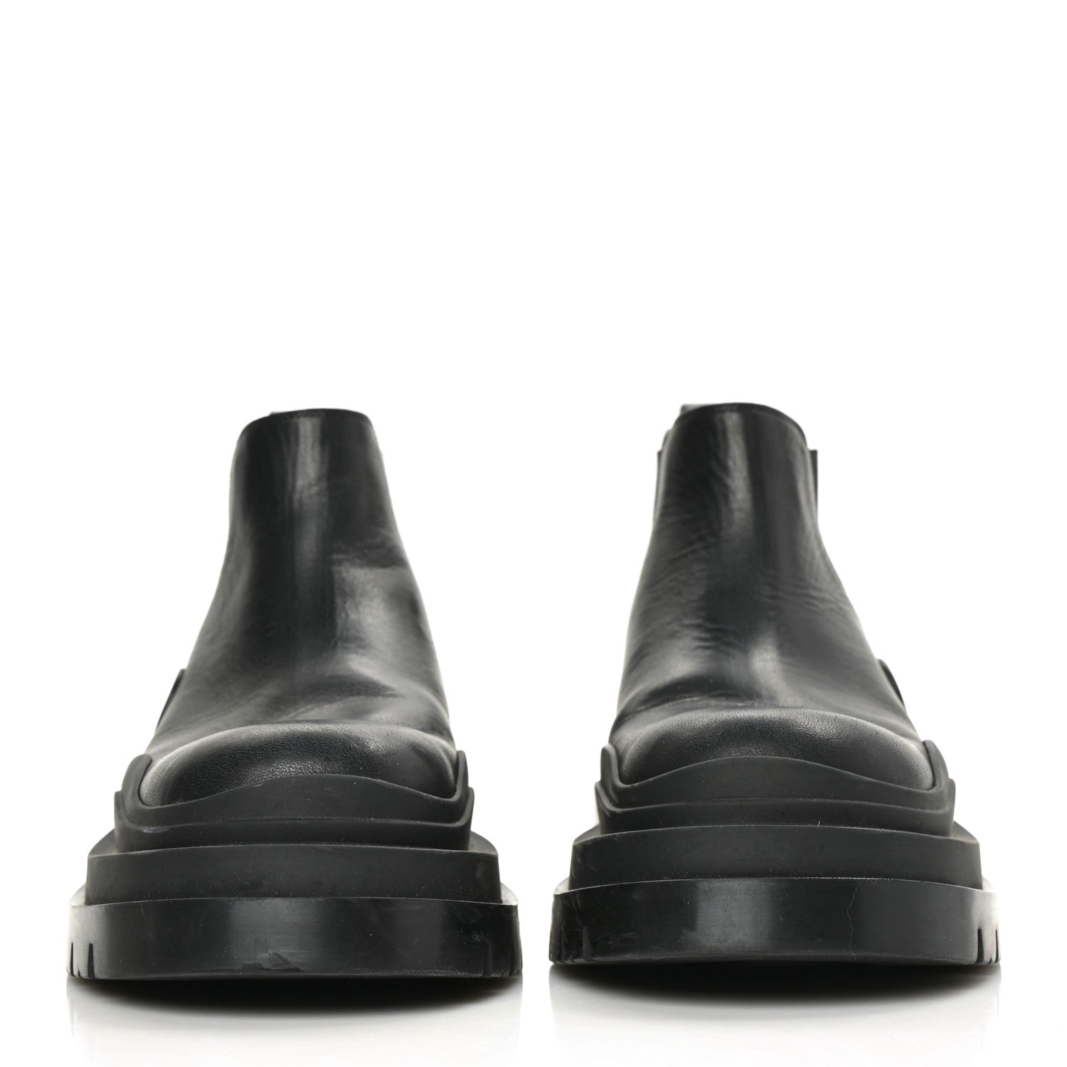 Bottega Veneta Calfskin The Tire Cropped Chelsea Short Boots 35.5 Black 2 of 7
