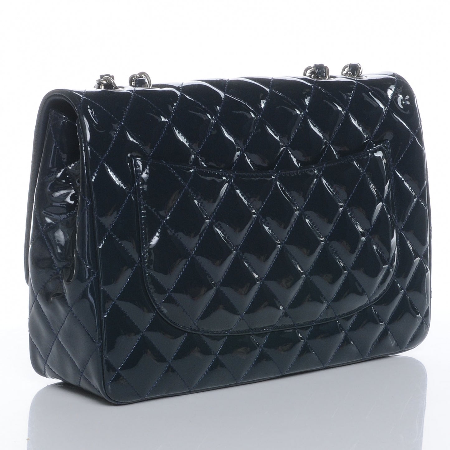 Patent Jumbo Single Flap Navy