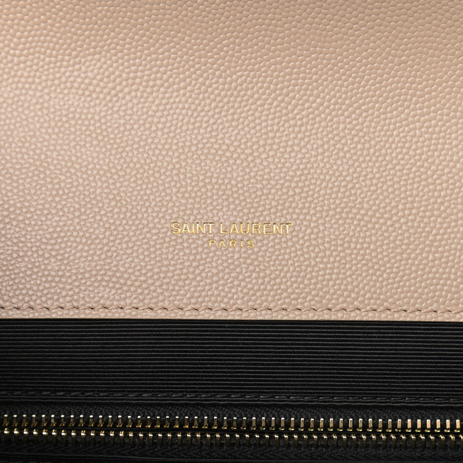 Saint Laurent Grain De Poudre Mixed Matelasse Large Triquilt Monogram Satchel Dark Beige 6 of 10
