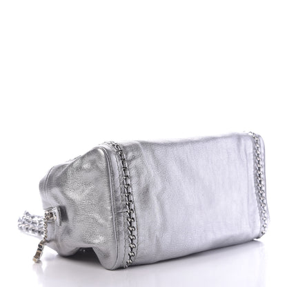 Chanel Metallic Goatskin Medium Luxe Ligne Bowler Silver 4 of 11