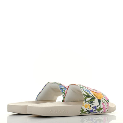Gucci X KEN SCOTT Rubber Infinity Giardino d Apri Interlocking G Womens Pool Slide Sandals 35 Ivory Pink Wild Rose 3 of 4