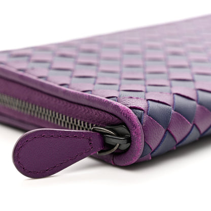 Bottega Veneta Nappa Intrecciato Zip Around Wallet Mona Lisa Atlantic 9 of 9