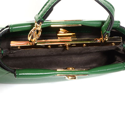 Fendi Shiny Nappa Micro Peekaboo Iconic Satchel Verde Smeraldo 6 of 8