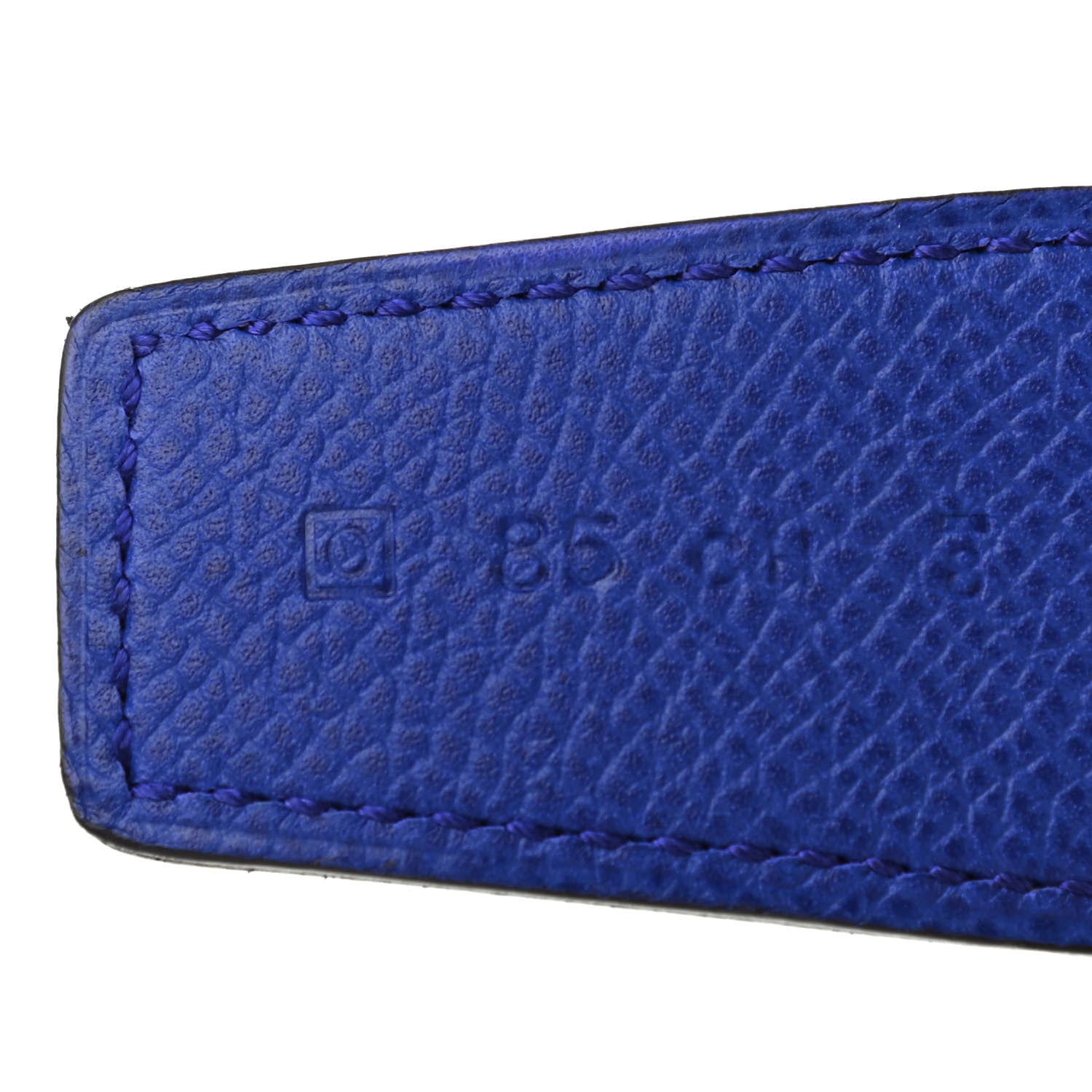 Hermes Swift Epsom 32mm Belt Strap 85 Black Bleu Electrique 4 of 6