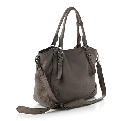 Prada Vitello Daino Large Tote Bag Clay Grey 2 of 9