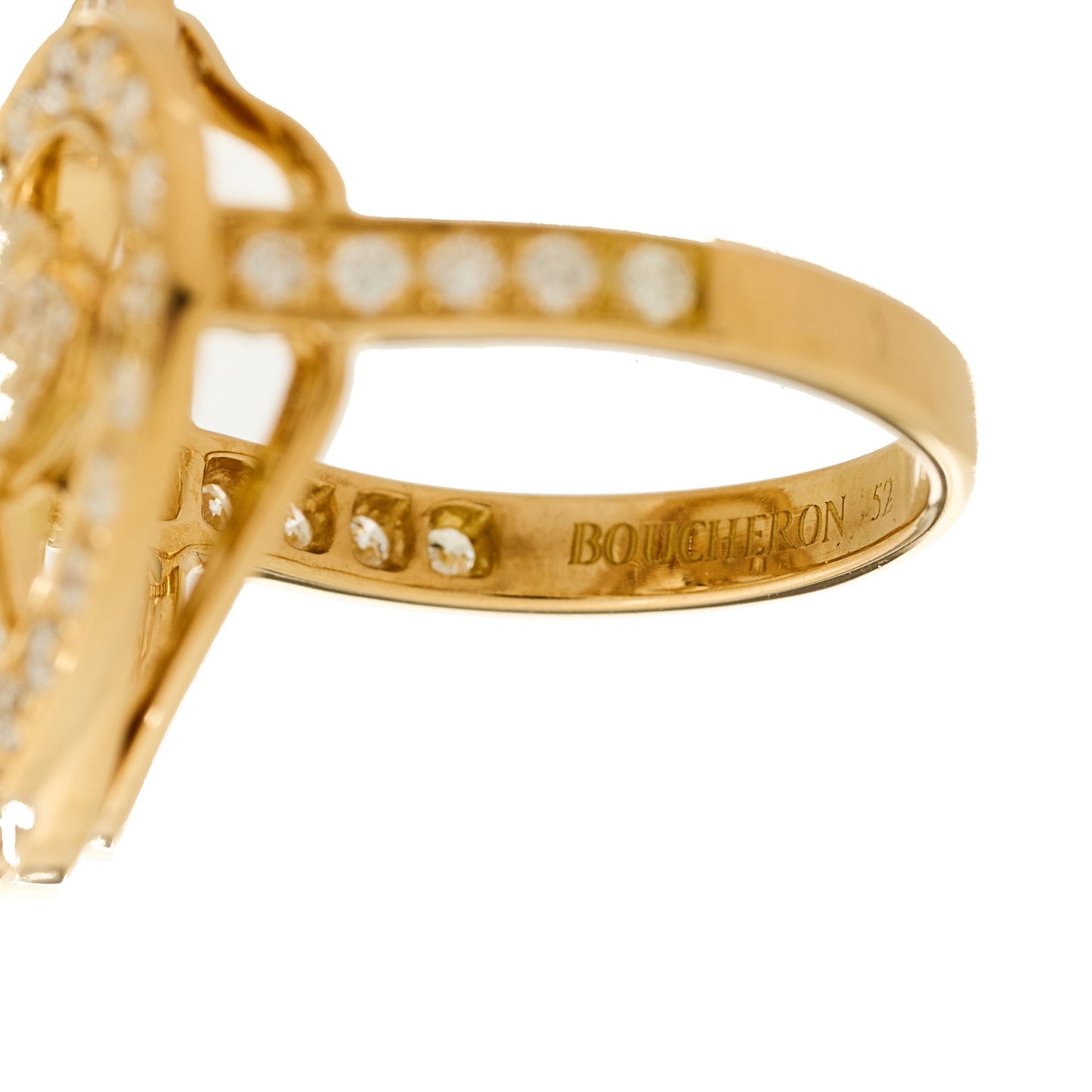 18K Yellow Gold Diamond Ava Deco Ring 49 4.75