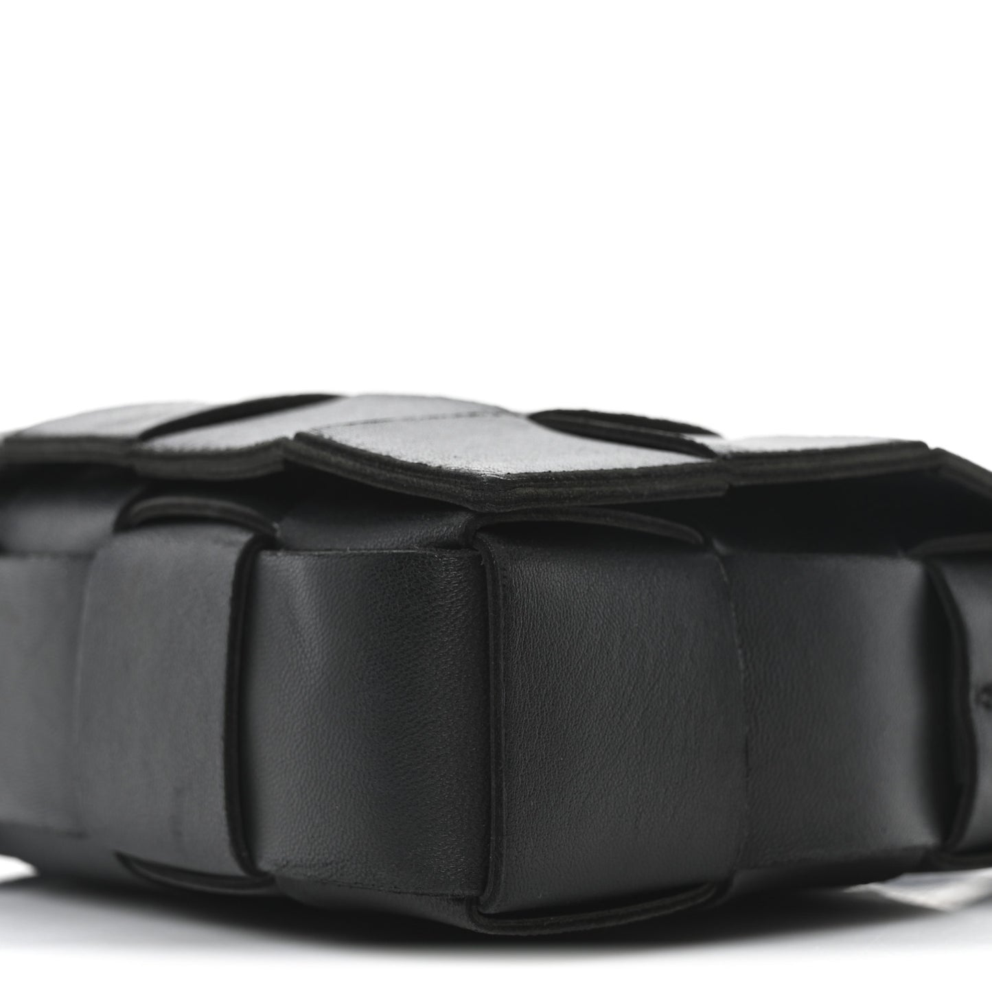Lambskin Maxi Intrecciato Cassette Crossbody Bag Black