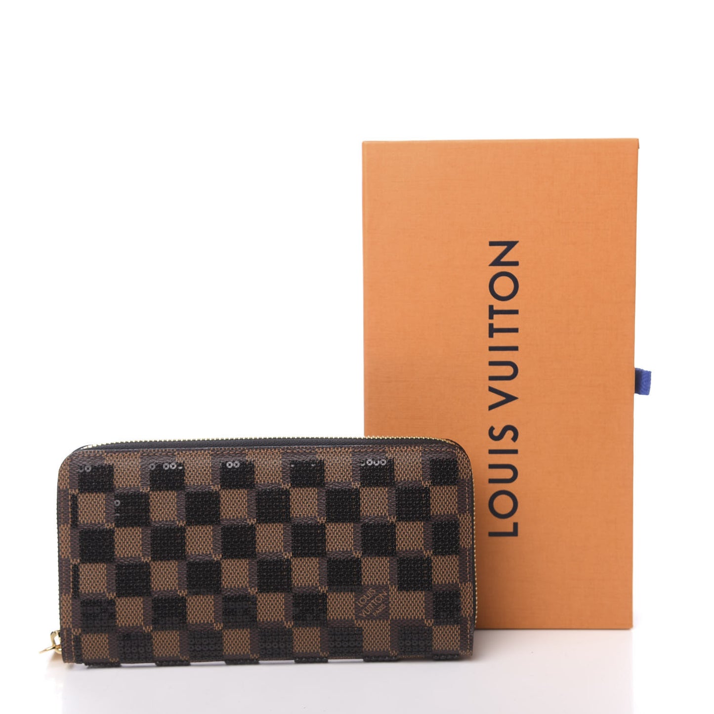 Damier Paillettes Zippy Wallet Black