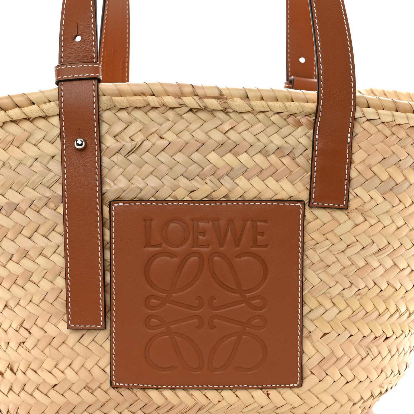Raffia Basket Tote Bag Natural Tan