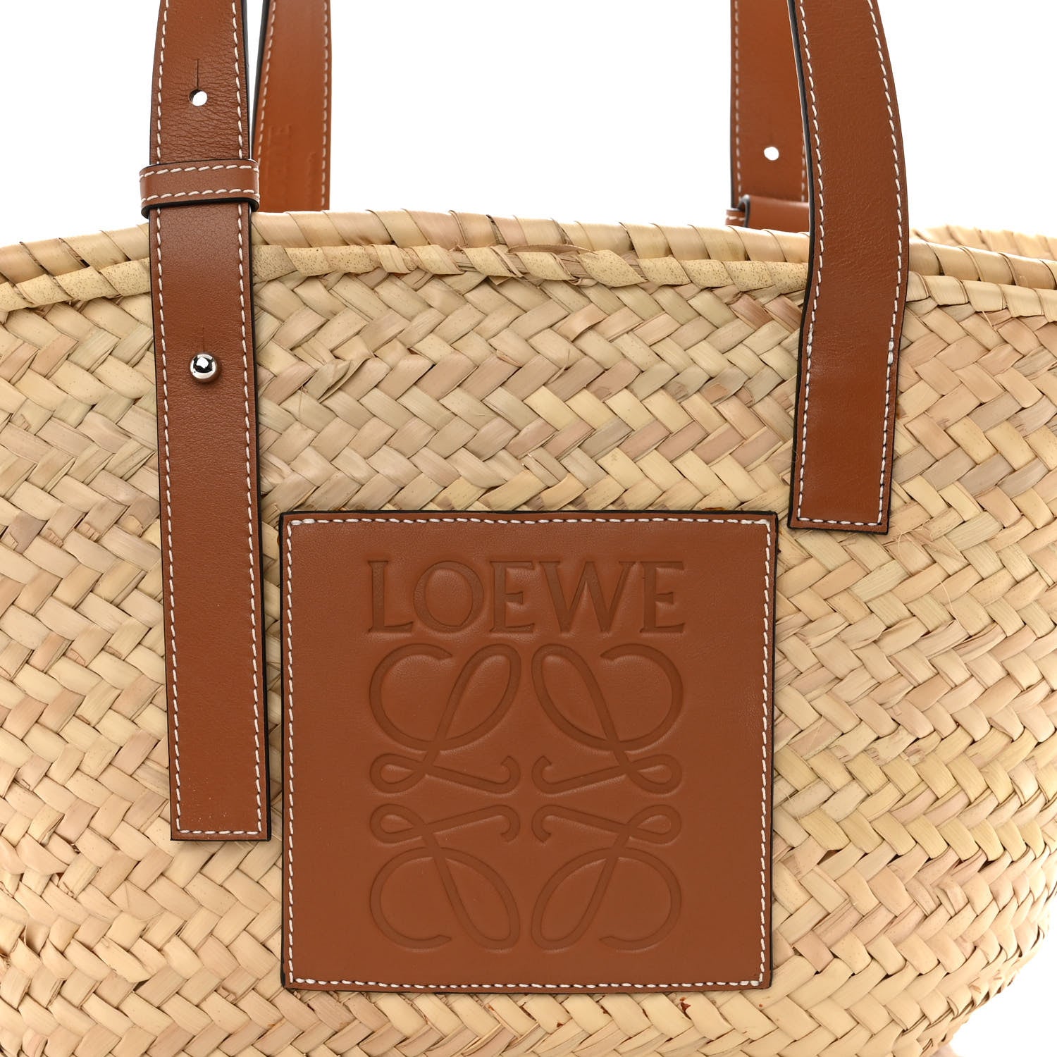 Loewe Raffia Basket Tote Bag Natural Tan 6 of 9