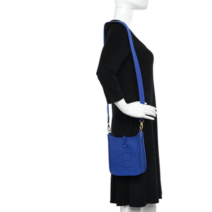 Hermes Taurillon Clemence Evelyne TPM Bleu Royal 2 of 11