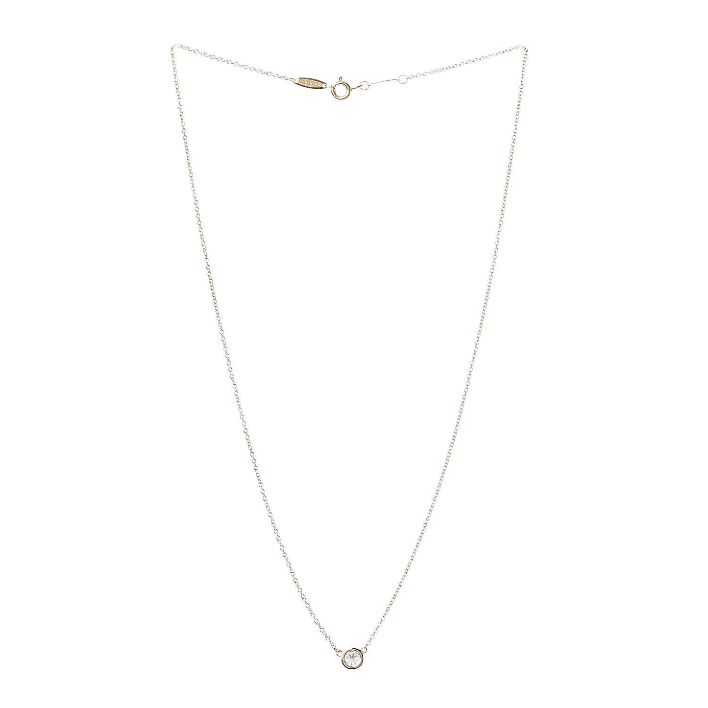 18K Yellow Gold Diamond .25ct Elsa Peretti Diamonds by the Yard Pendant Necklace
