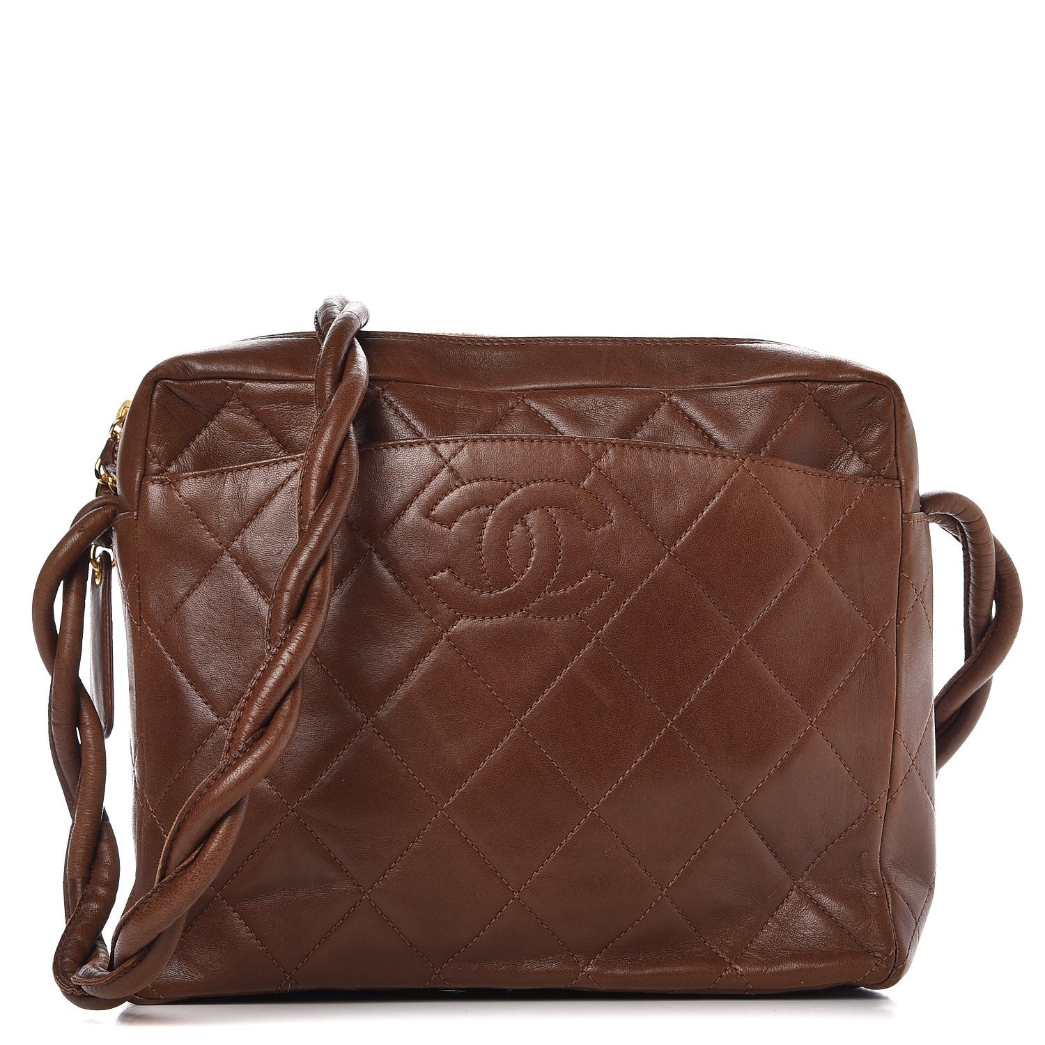 Chanel Lambskin Shoulder Bag Light Brown 1 of 14
