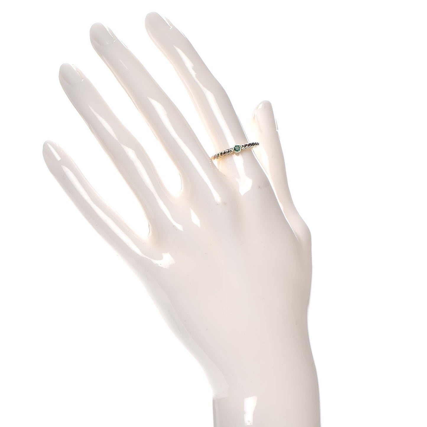 18K Pink Yellow White Gold Emerald 2mm Cable Twist Ring 53 6.25
