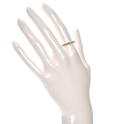Cartier 18K Pink Yellow White Gold Emerald 2mm Cable Twist Ring 53 6.25 2 of 6