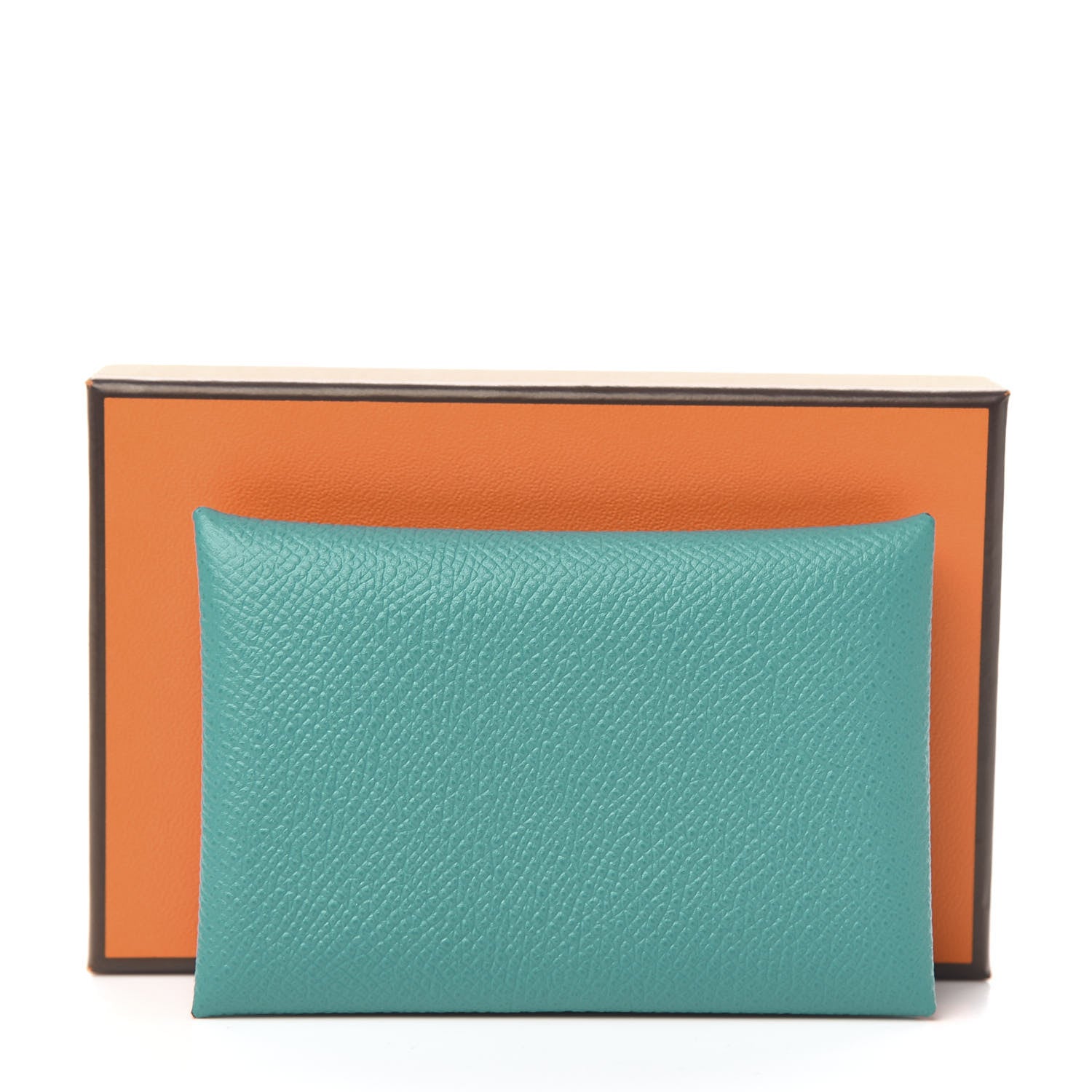 Hermes Epsom Calvi Card Case Bleu Paon 7 of 7