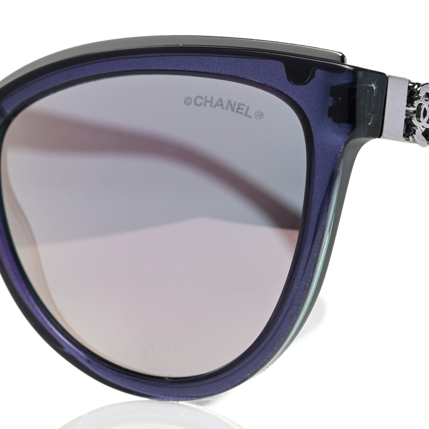 Chanel Lambskin Chain Sunglasses 5361-Q Blue 5 of 8