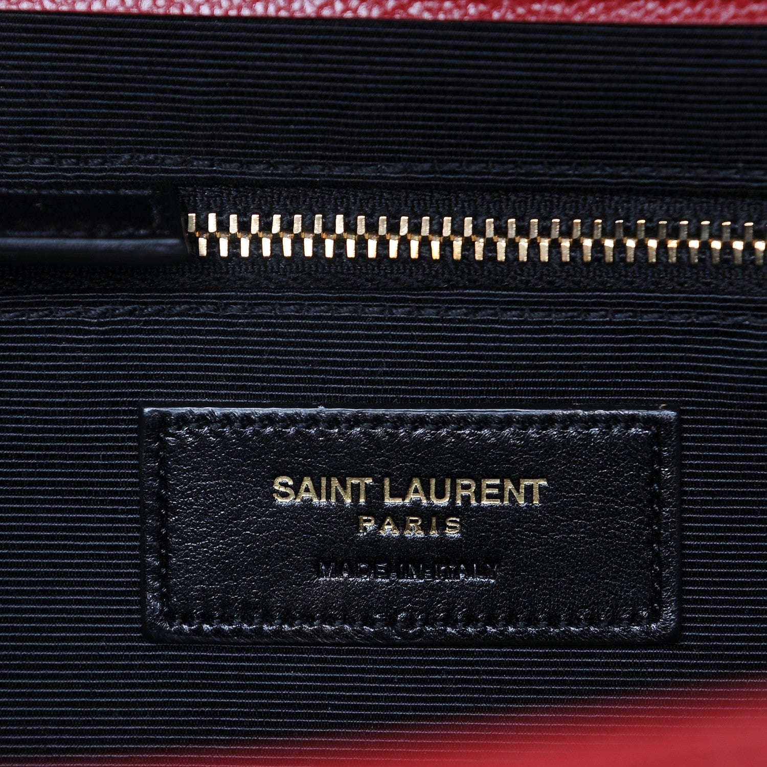Saint Laurent Grain De Poudre Matelasse Chevron Large Monogram Satchel Lipstick Red 6 of 7