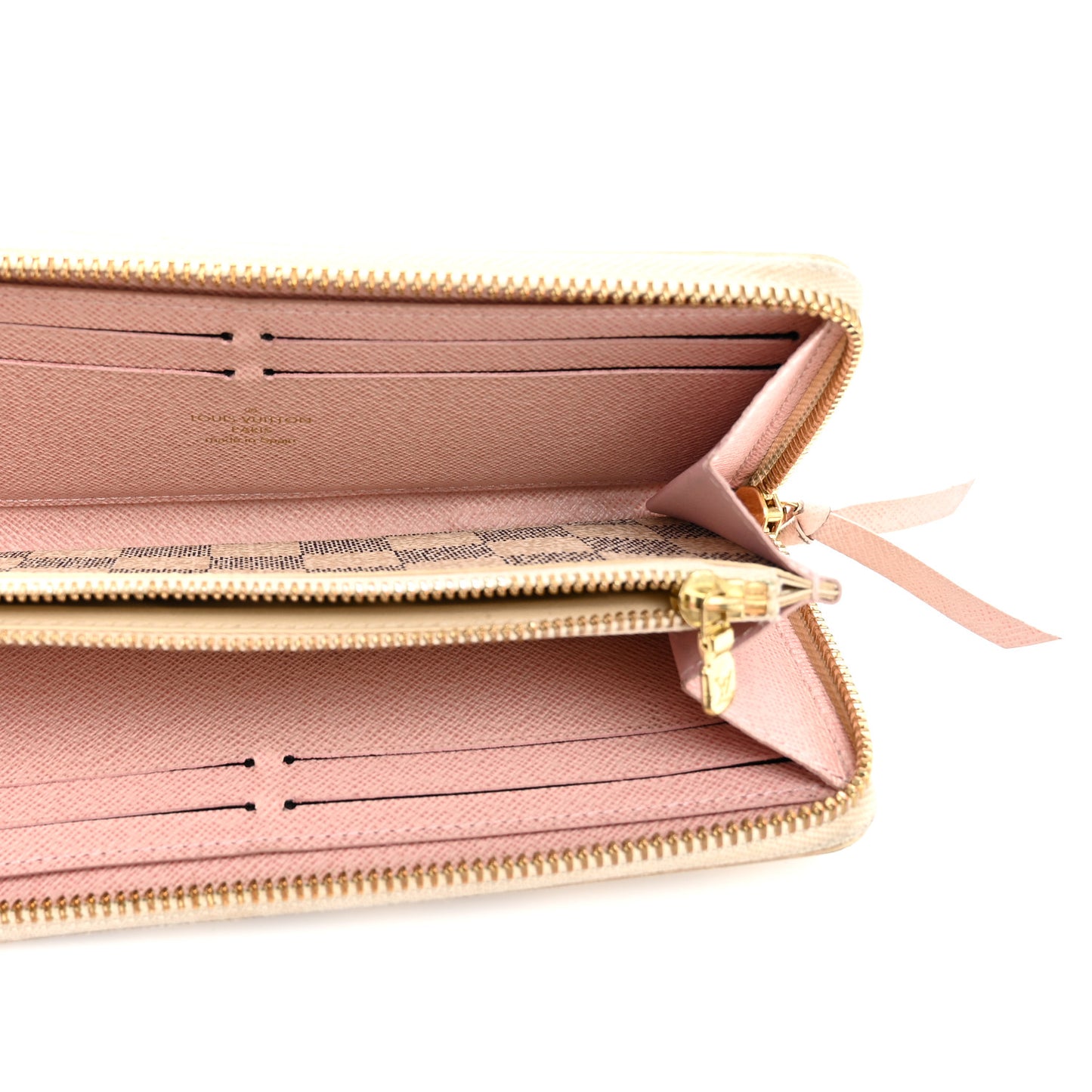 Damier Azur Clemence Wallet Rose Ballerine
