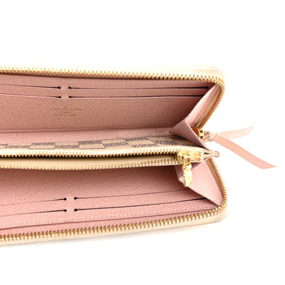 Louis Vuitton Damier Azur Clemence Wallet Rose Ballerine 5 of 8