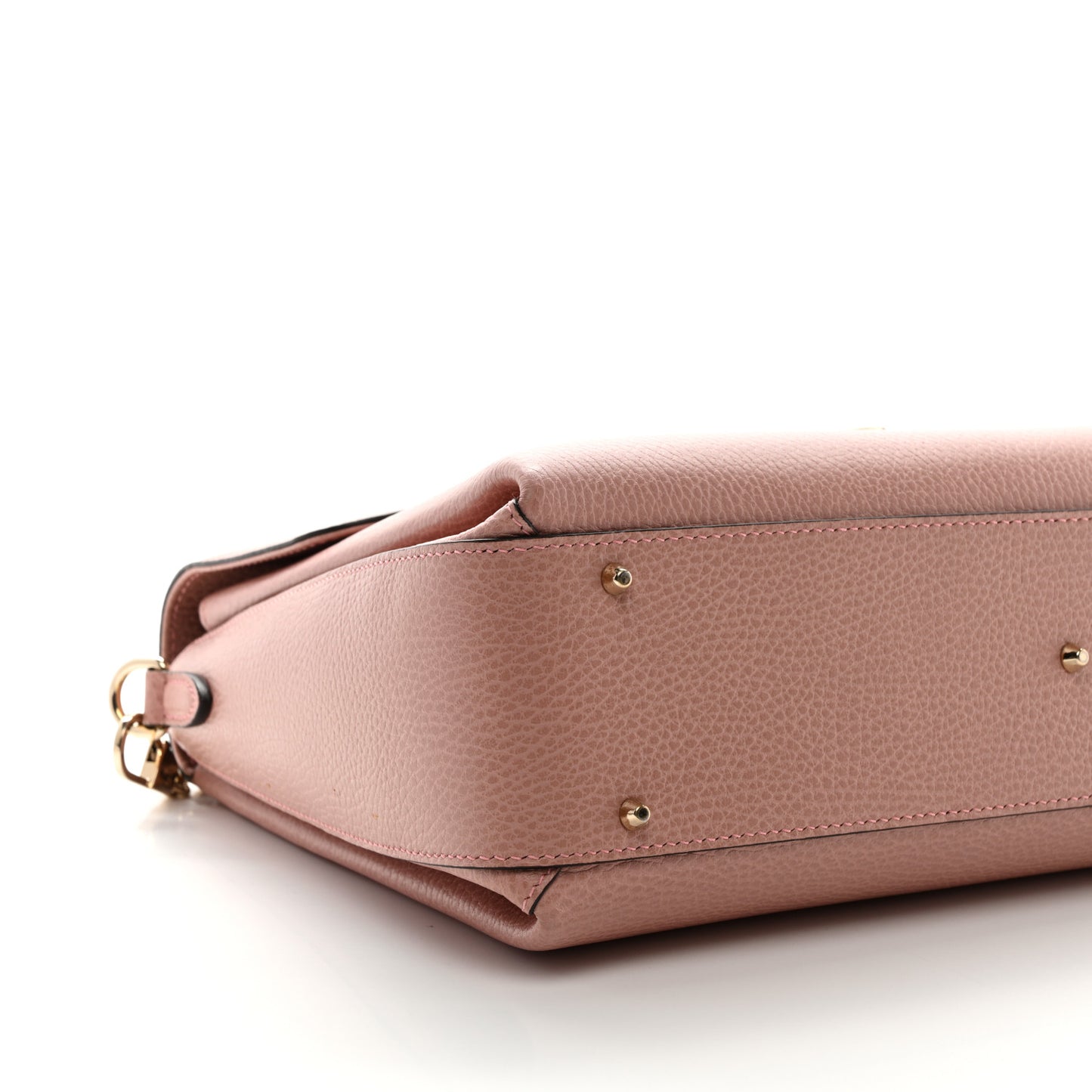 Dollar Calfskin Medium Interlocking G Top Handle Shoulder Bag Soft Pink