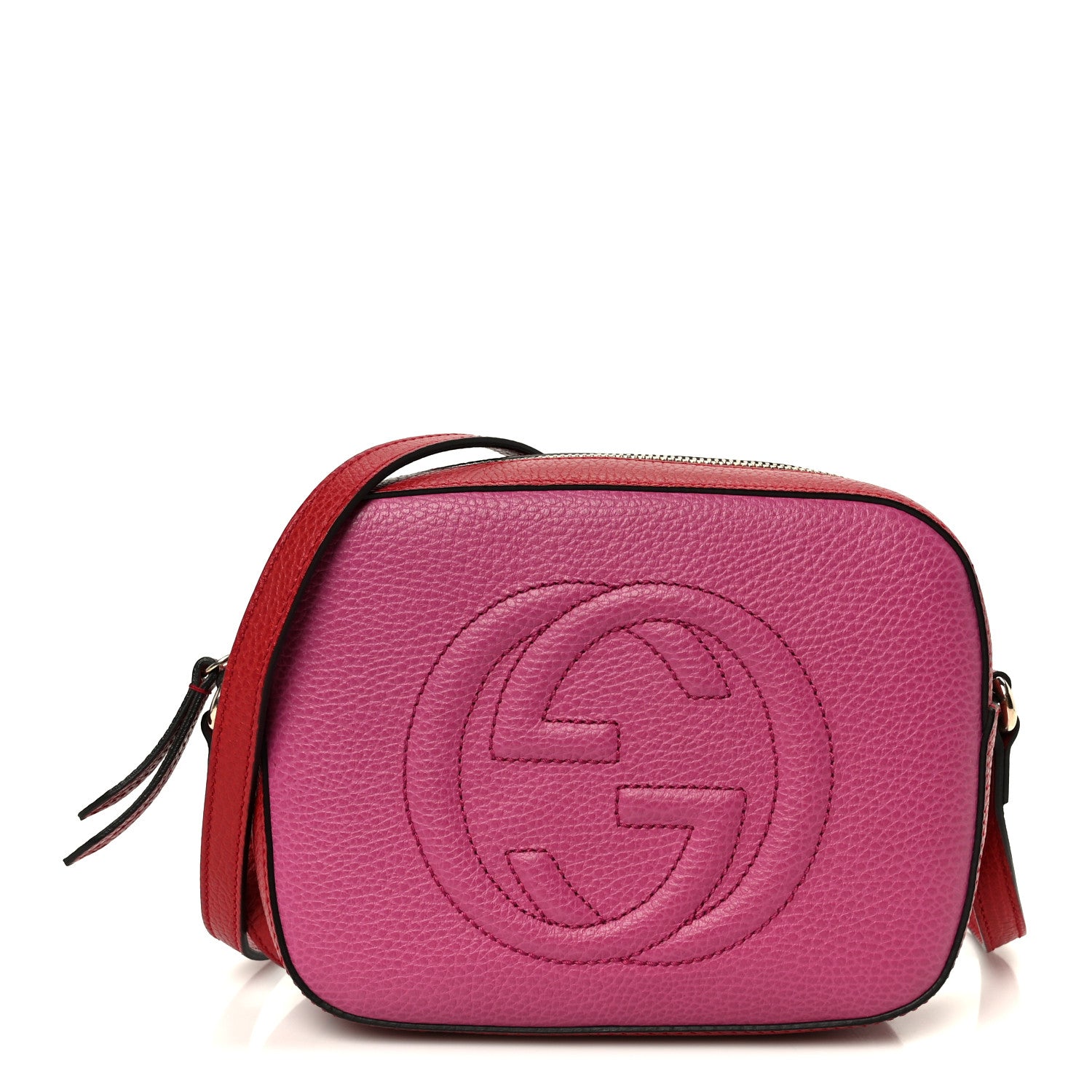 Gucci Dollar Calfskin Bi-Color Small Soho Disco Bag New Rosette Hibiscus Red 1 of 11