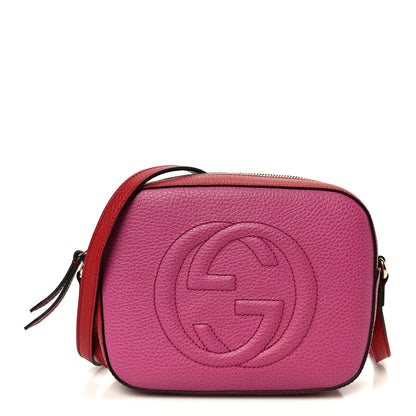 Gucci Dollar Calfskin Bi-Color Small Soho Disco Bag New Rosette Hibiscus Red 1 of 11