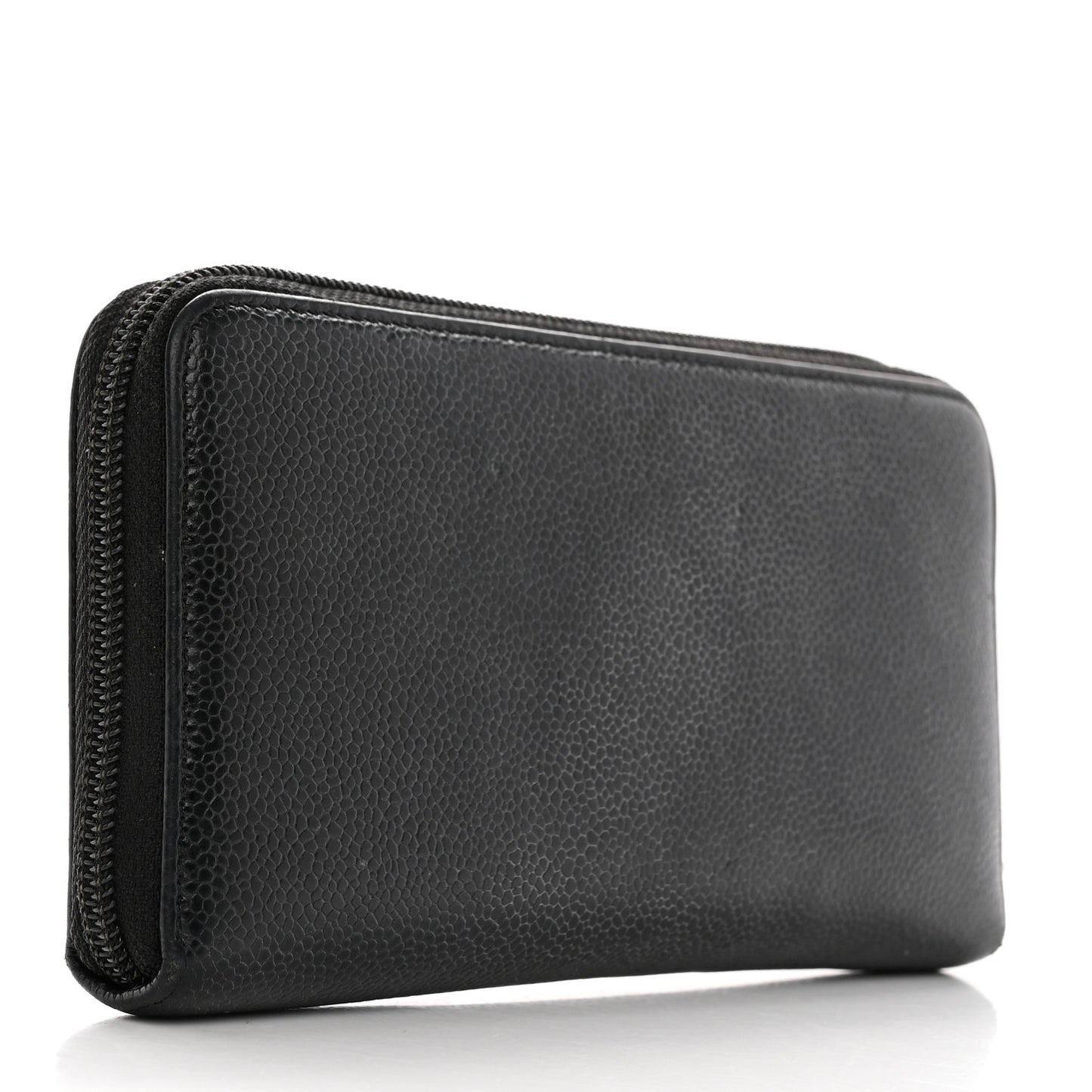 Caviar Large Timeless CC Zip Around Wallet Black