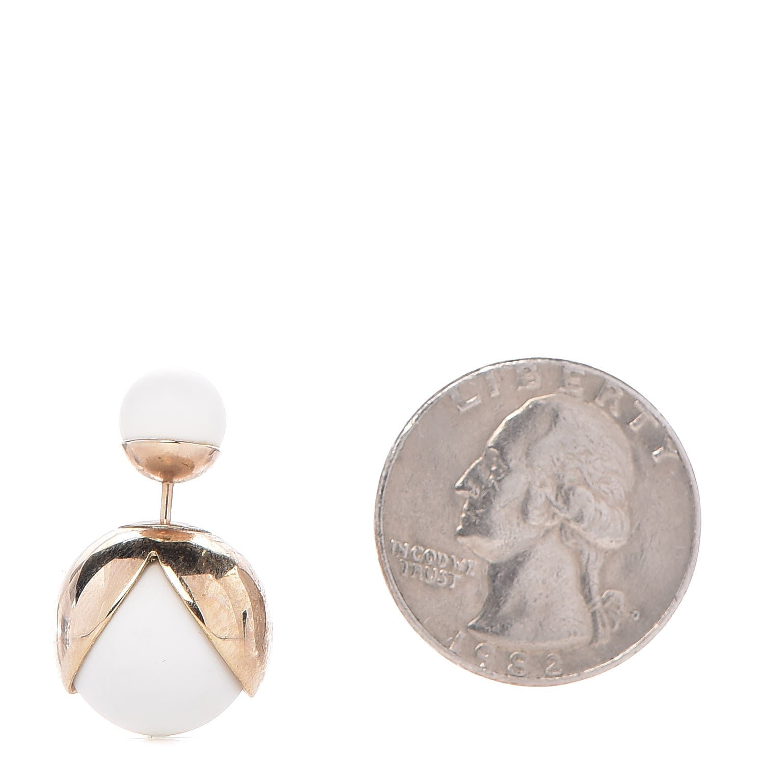 Christian Dior Mise En Dior Tribal Earrings Gold White 2 of 5