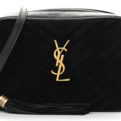Saint Laurent Suede Calfskin Monogram Lou Camera Bag Black 8 of 14