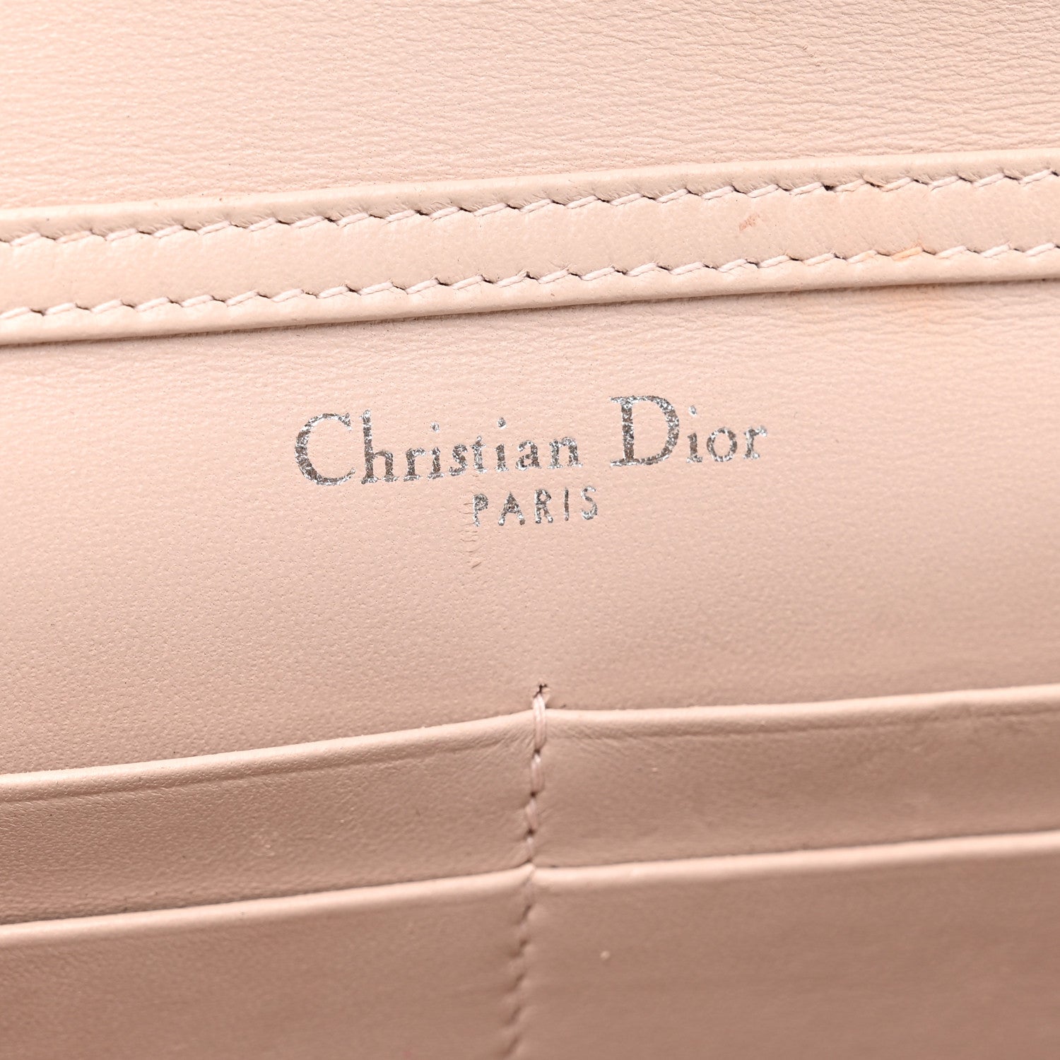 Christian Dior Grained Calfskin Diorama Wallet on Chain Pouch Nude 6 of 10
