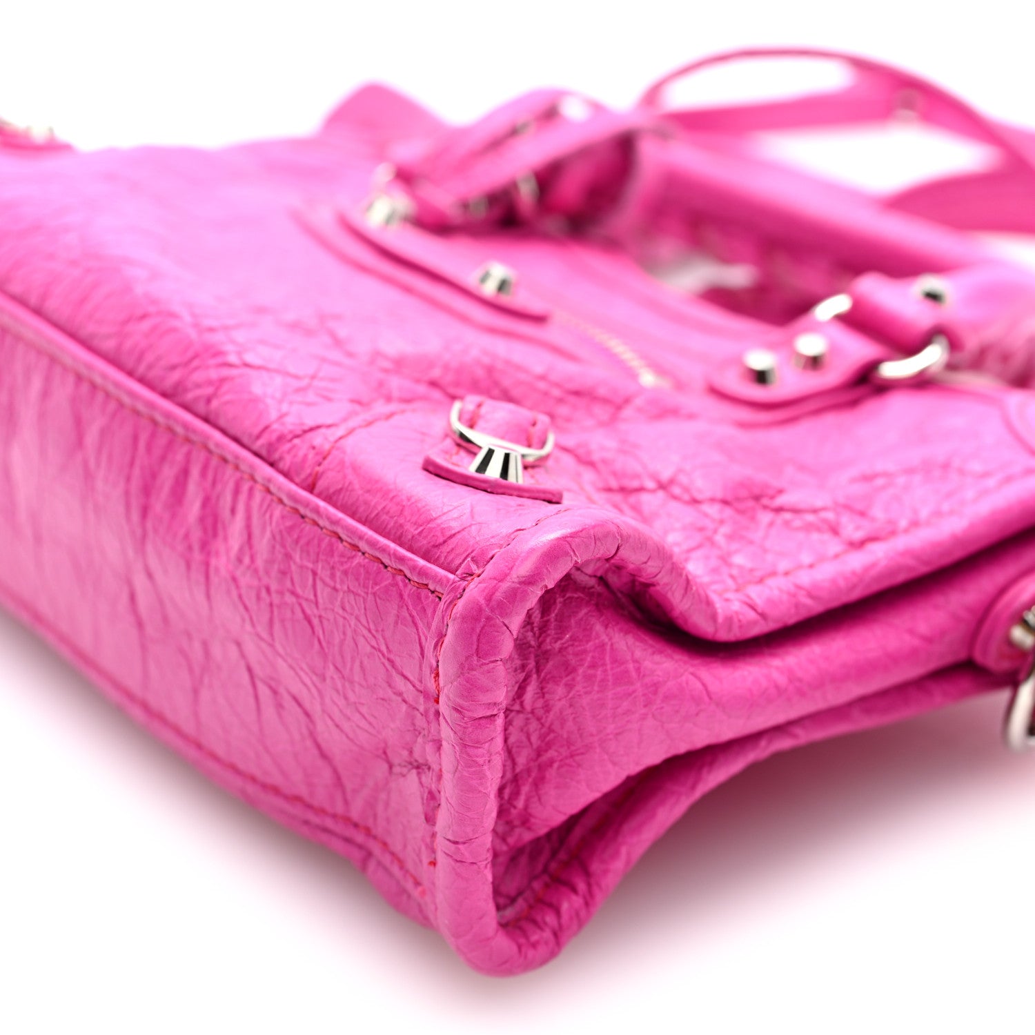 Balenciaga Agneau Classic Silver Hardware Nano City Fuchsia 10 of 10