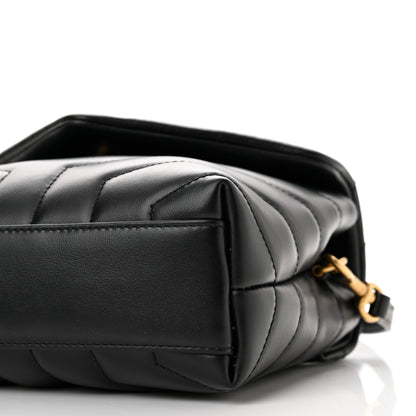 Saint Laurent Calfskin Y Quilted Monogram Toy Loulou Crossbody Bag Black 10 of 11