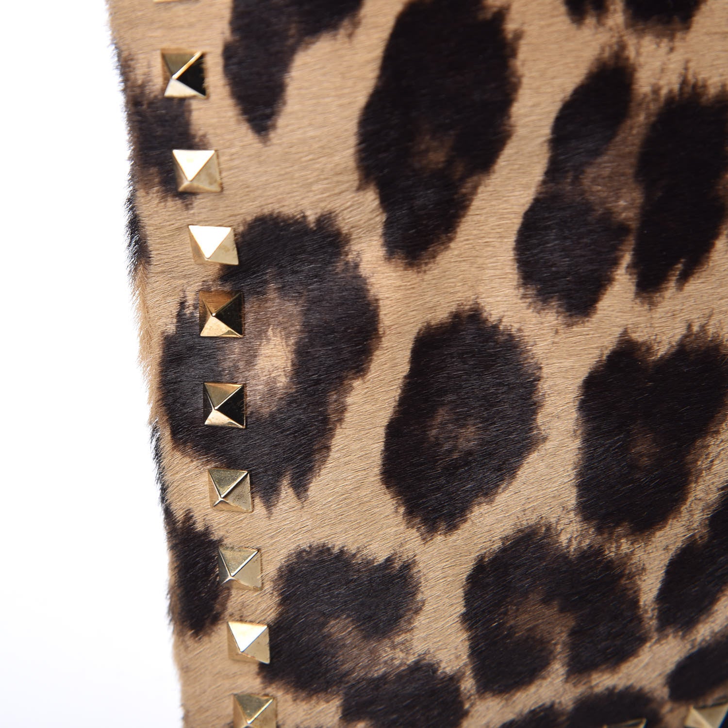 Valentino Garavani Calf Hair Leopard Print Rockstud Zip Wristlet Pouch Leopard 13 of 13