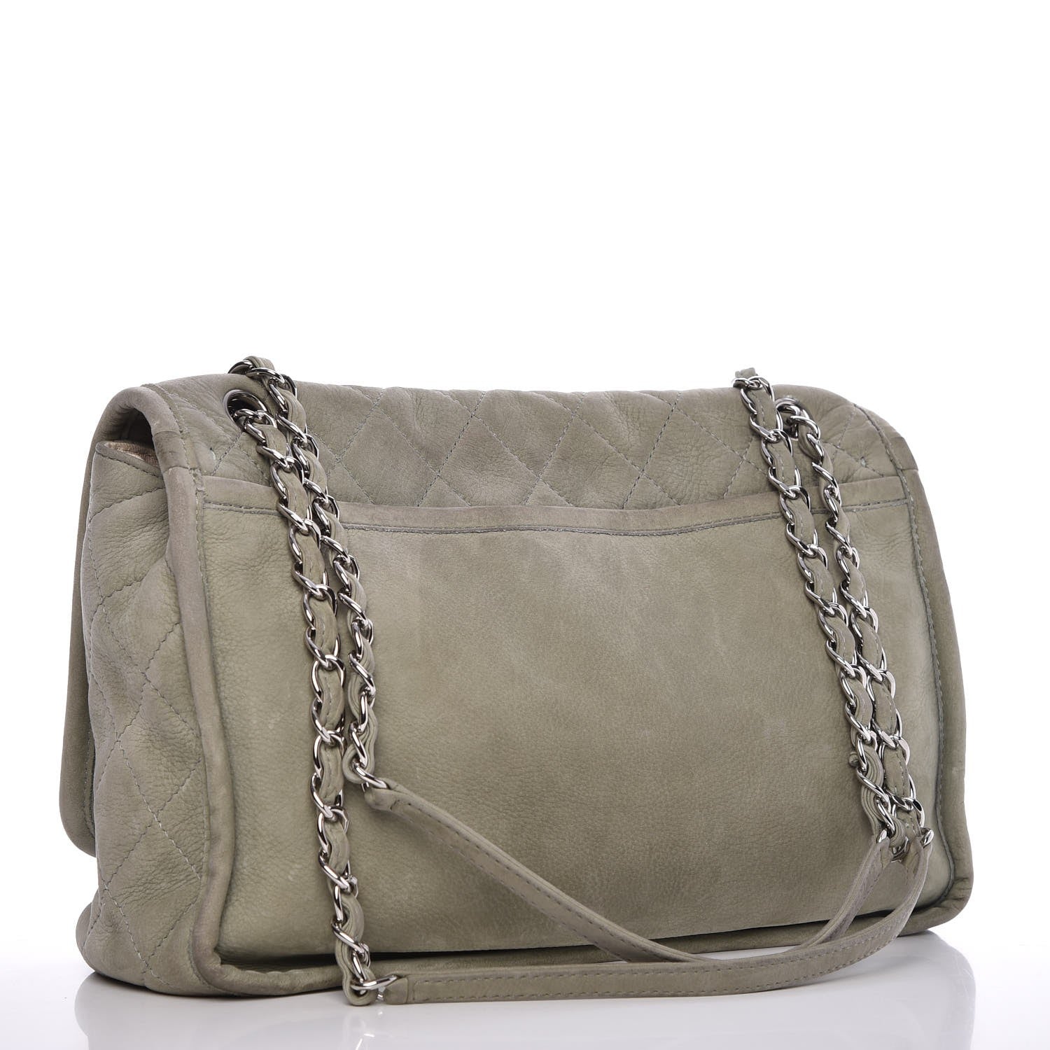Chanel Ultra Soft Suede Calfskin Large Natural Beauty Flap Khaki 3 of 10
