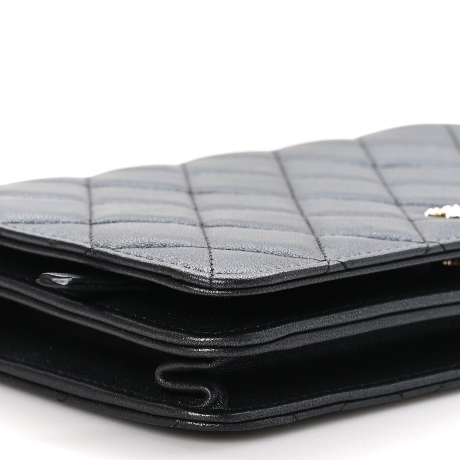 Chanel Iridescent Lambskin Quilted Pearl Wallet On Chain WOC Black 10 of 12